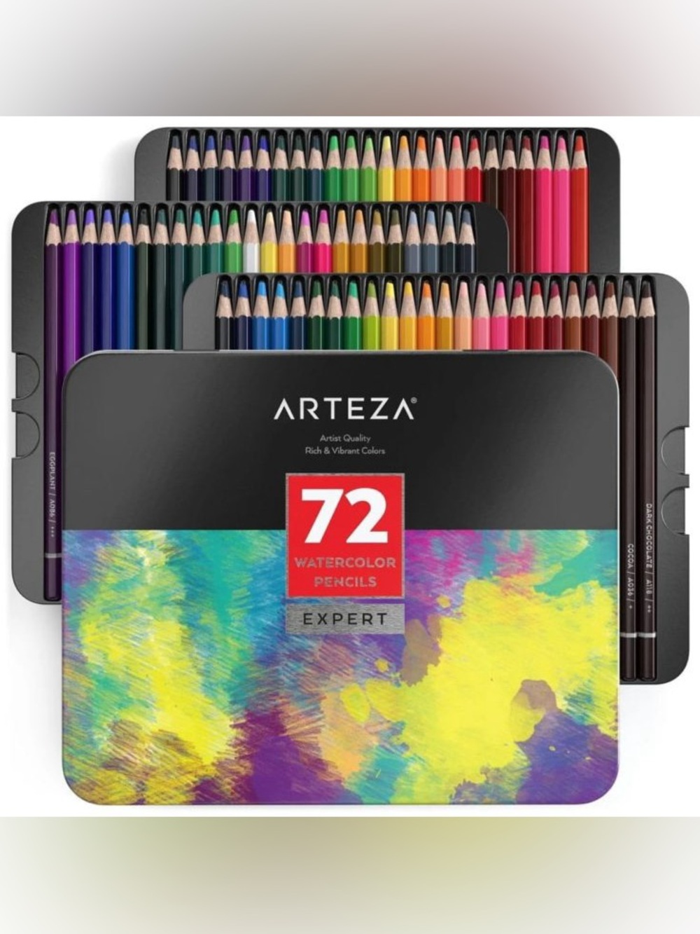 Arteza Expert Professional 72 Watercolor Colored Pencils Set Unopened coloring - Picture 4 of 7